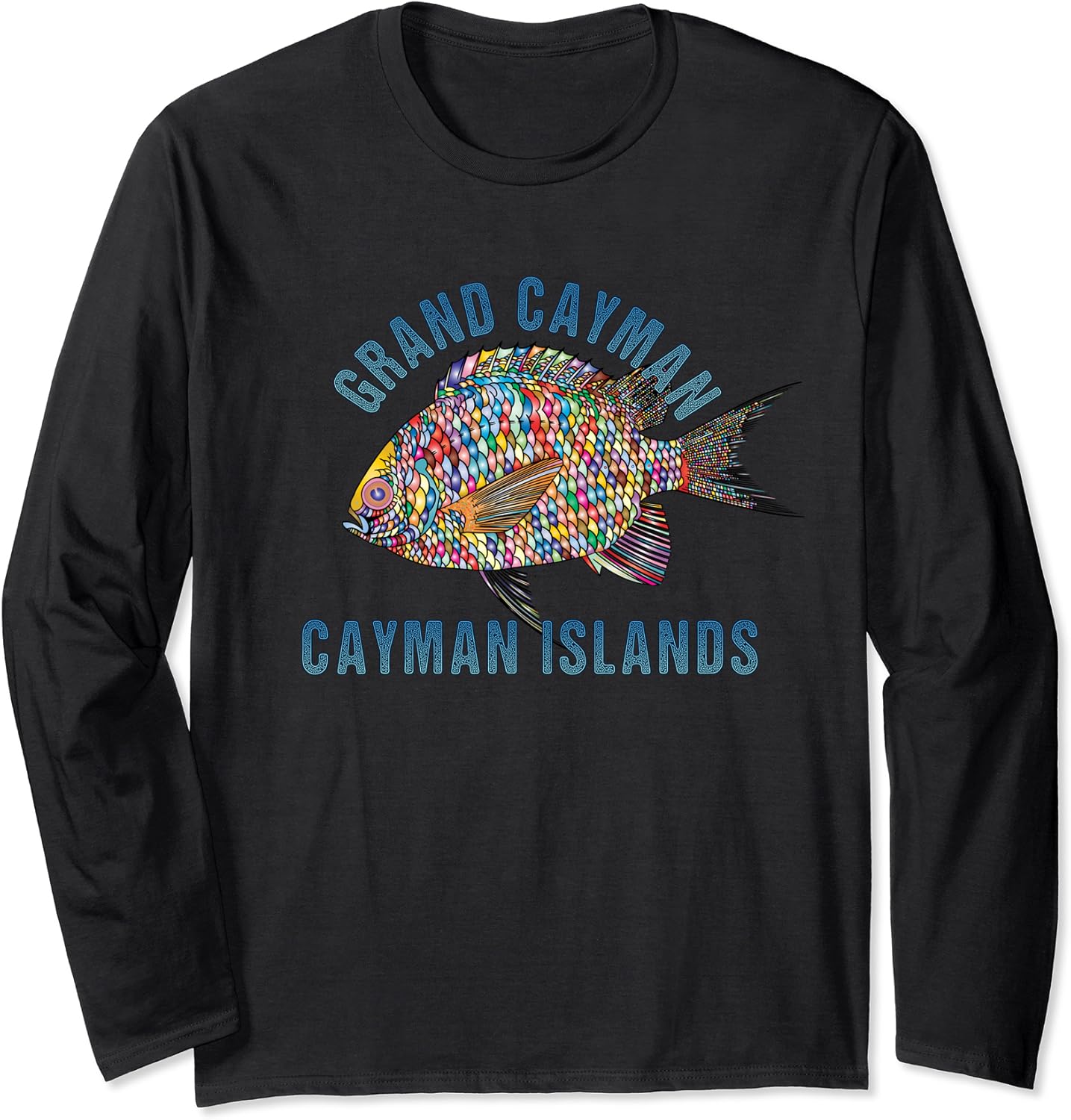 Grand Cayman Beach Design / Souvenir Illustration Long Sleeve TShirt